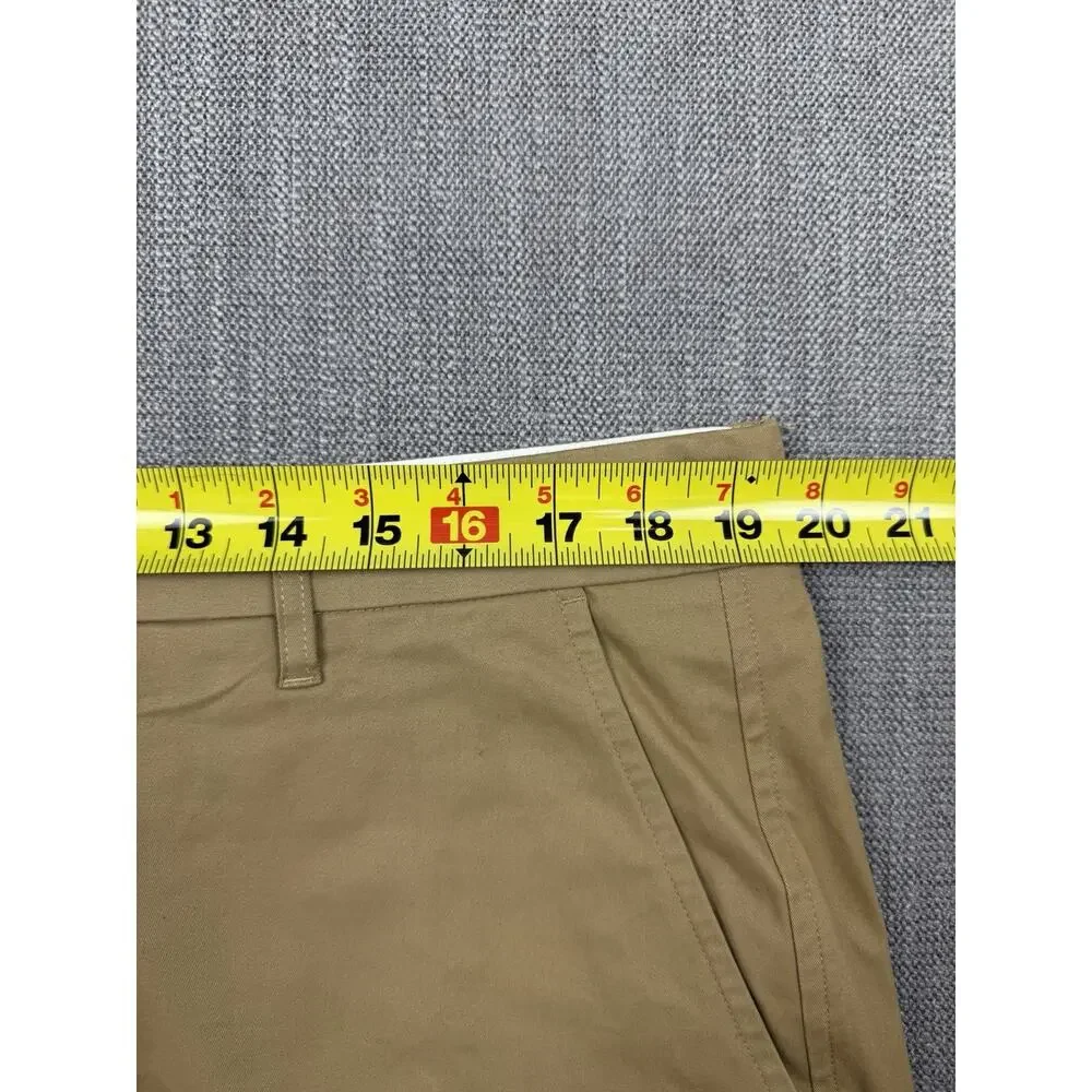For The Fit Men’s Khaki Chino Shorts 38 Stretch Flat Front Casual 38SH